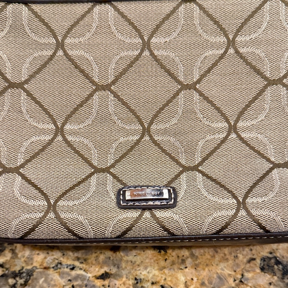 Nine West Tan and Brown Patterned Crossbody Bag